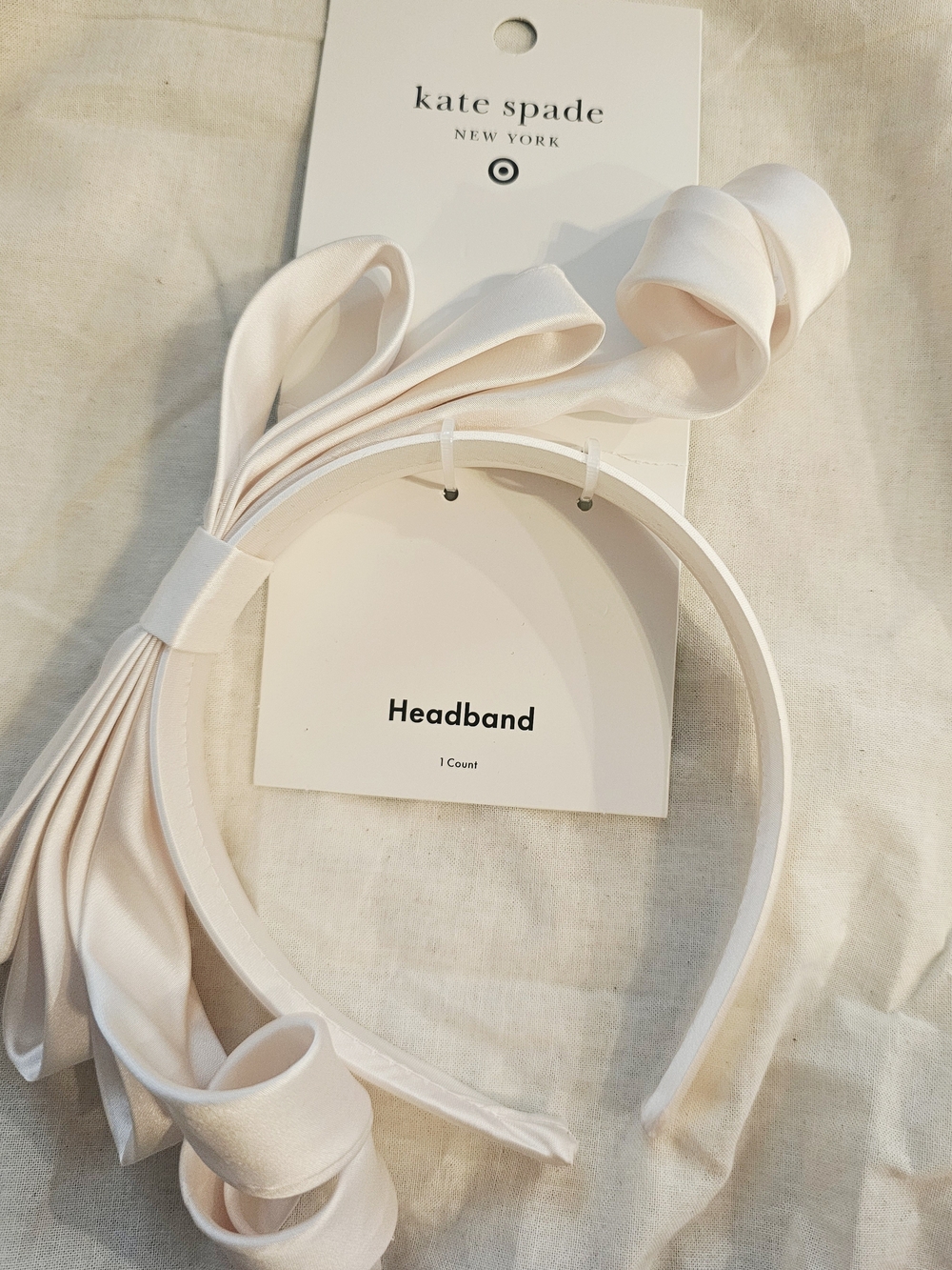 Kate Spade New York Target Cream Satin Bow Headband